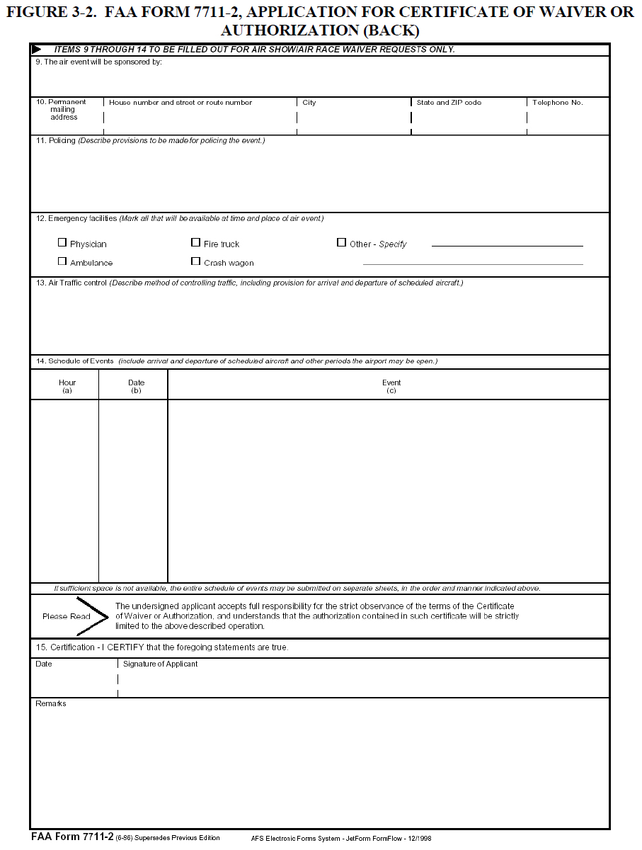 CHAPTER 3 FAA FORM 7711 2 APPLICATION FOR CERTIFICATE OF WAIVER OR 